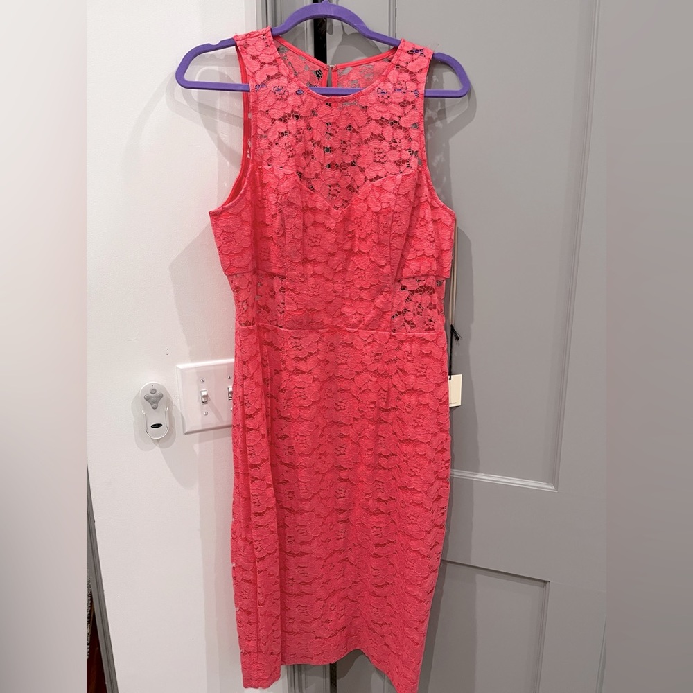 Never worn, lace tea length dress